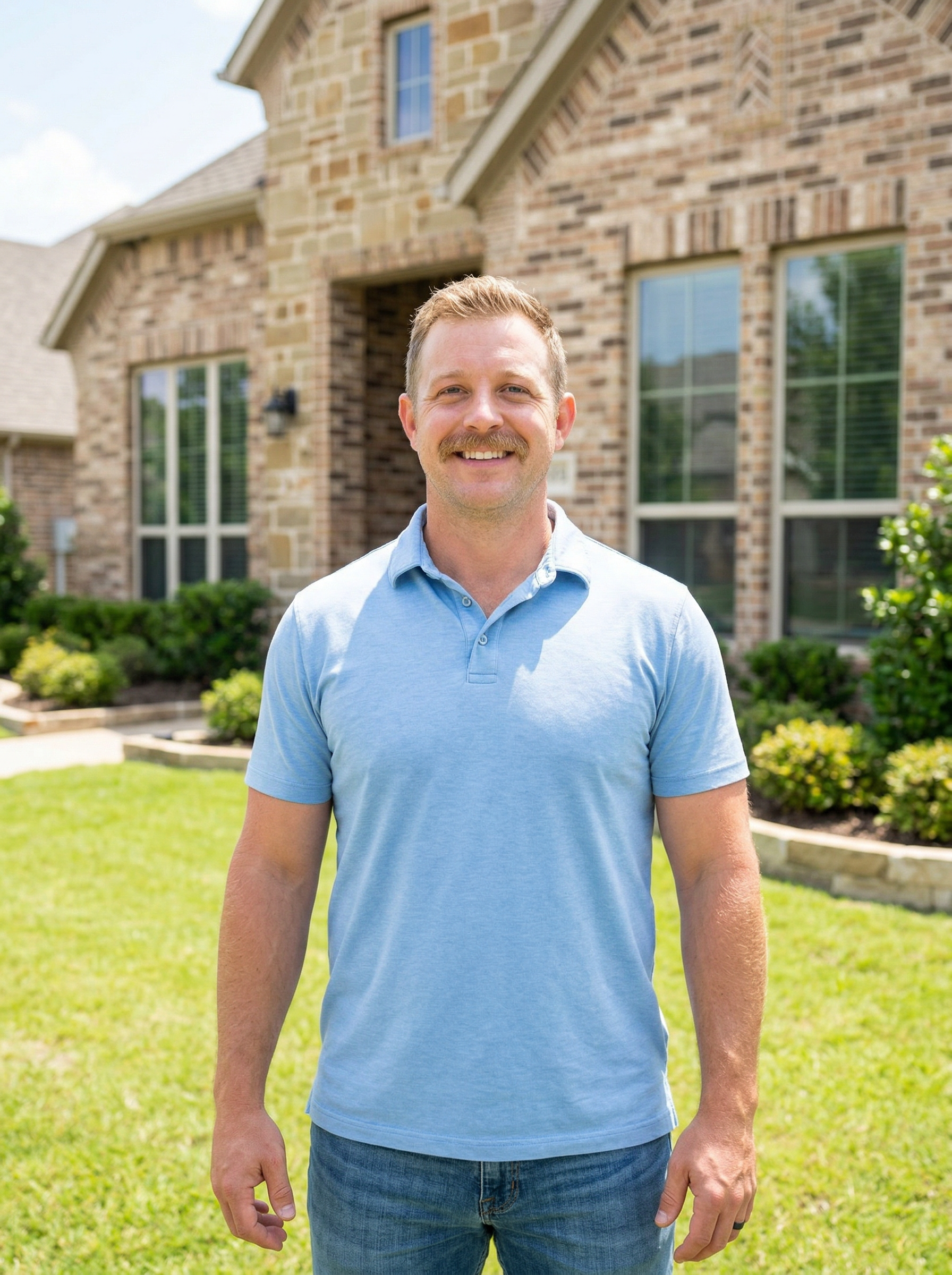 Buddy's Window Washing owner standing in front of a North Fort Worth home