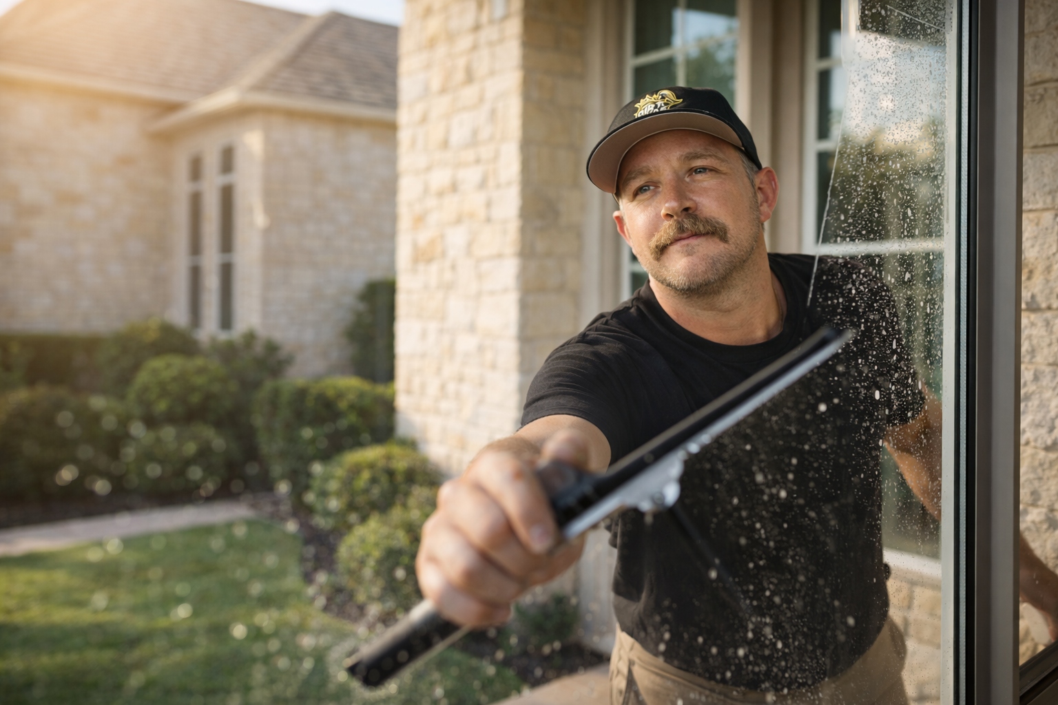 Crystal clear residential windows after professional cleaning in Keller TX
